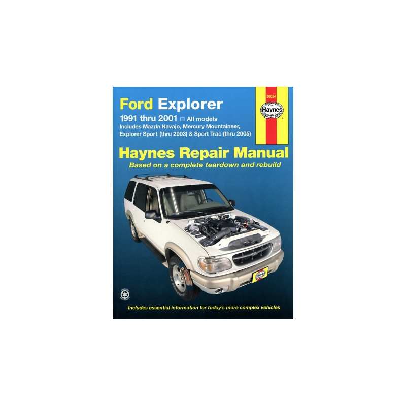 Ford Explorer and Mazda Navajo Haynes Repair Manual covering Ford Explorer and Mazda Navajo (1991 thru 2001) Mercur