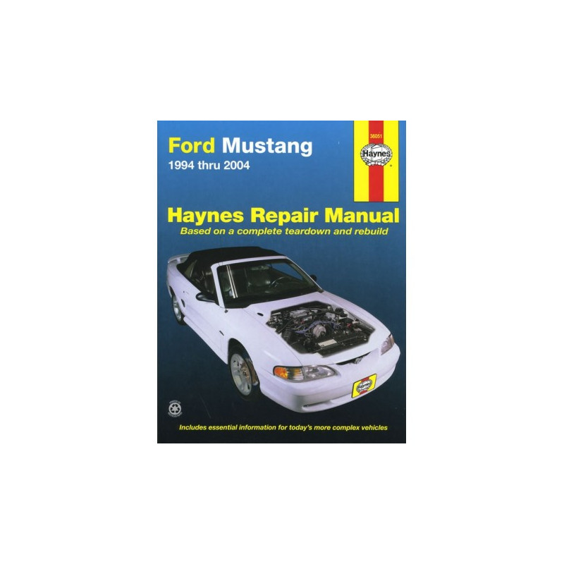 Ford Mustang Haynes Repair Manual for 1994 thru 2004 covering all models (except rear suspension/driveaxles on 1999