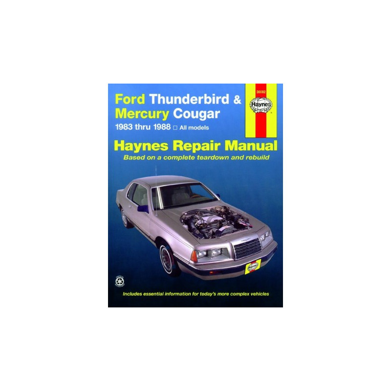 Ford Thunderbird and Mercury Cougar Haynes Repair Manual covering all models including Cougar XR7 for 1983 thru 198