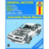 General Motors Haynes Repair Manual covering FWD models of the Buick Skyhawk Cadillac Cimarron Chevrolet Cavalier O