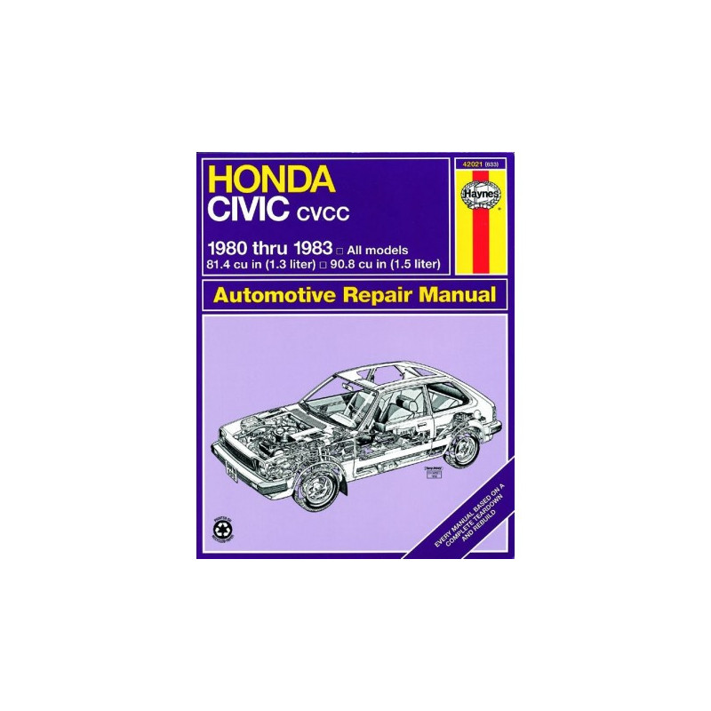 Honda Civic CVCC Haynes Repair Manual covering 1980 thru 1983 models