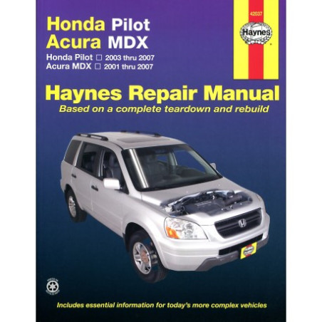 Honda Pilot (2003 thru 2008) Ridgeline (2006 thru 2014) and Acura MDX (2001 thru 2007) Haynes Repair Manual