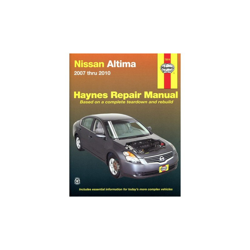 Nissan Altima Haynes Repair Manual for 2007 thru 2012 (Does not include information specific to hybrid models)