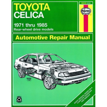 Toyota Celica Haynes Repair Manual covering RWD models from 1971 thru 1985 (excludes Supra)