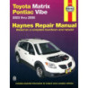 Toyota Matrix and Pontiac Vibe Haynes Repair Manual covering the Toyota Matrix for 2003-2011 and Pontiac Vibe for 2