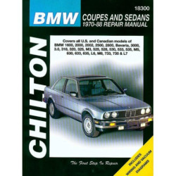 BMW Coupes and Sedans Chilton Repair Manual covering all US and Canadian models of BMW 12356 and 7 Series for 1970-