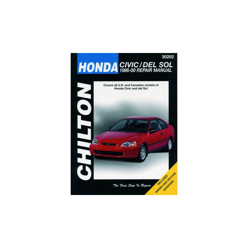 Honda Chilton Repair Manual for 1996-00 covering all models of Honda Civic and del Sol