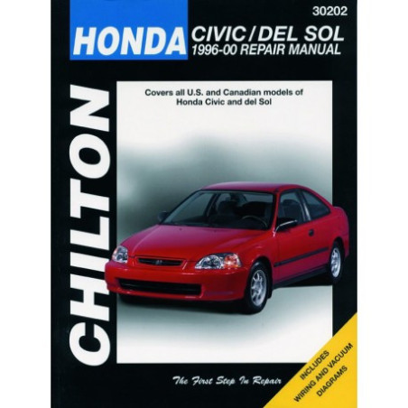 Honda Chilton Repair Manual for 1996-00 covering all models of Honda Civic and del Sol