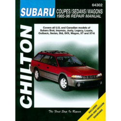 Subaru Coupes Sedans & Wagons Chilton Repair Manual covering the Brat Impreza Justy Legacy Loyale Outback Sedan Std